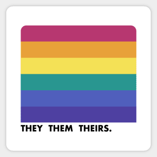 They Them Theirs Pronouns --- Retro Style Design Sticker